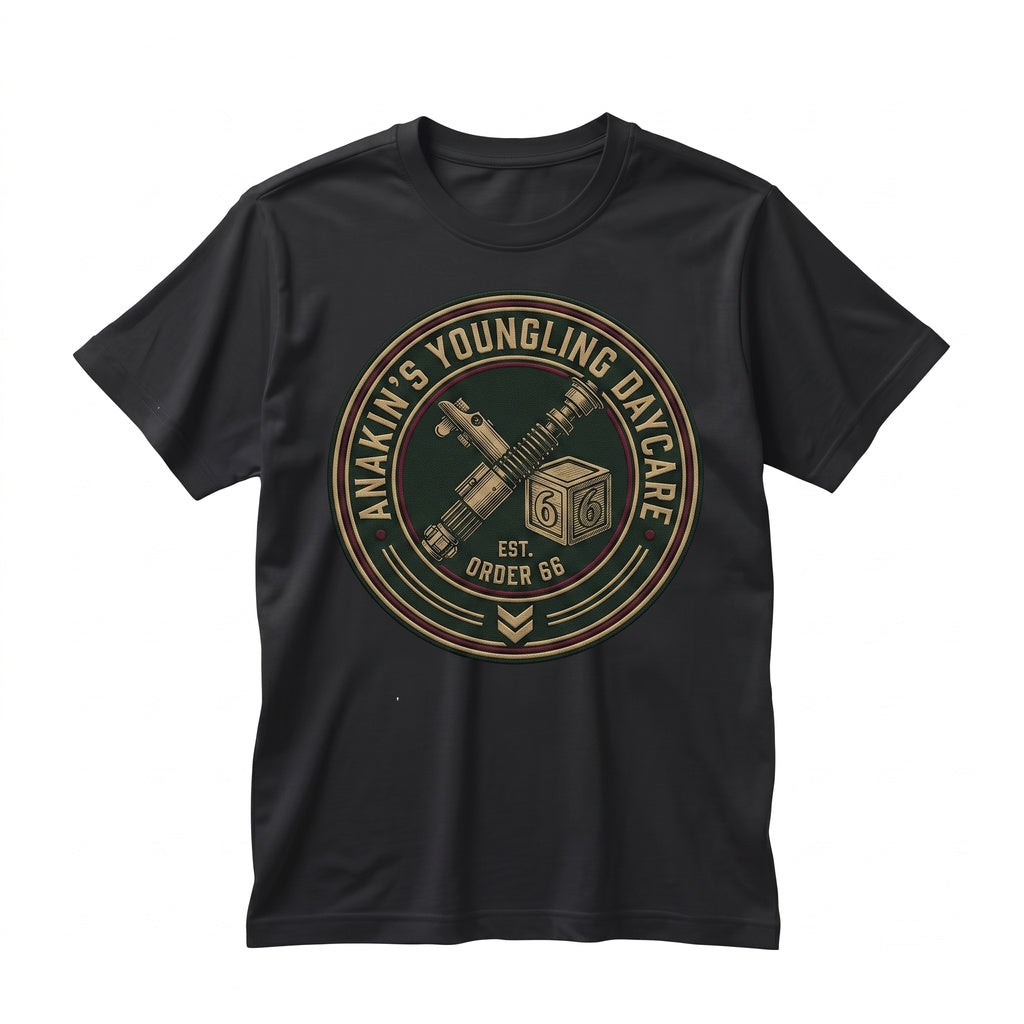 Anakin Youngling Daycare Lightsaber Sci-Fi Humor Jedi Vacation Matching Family Graphic Unisex TShirt