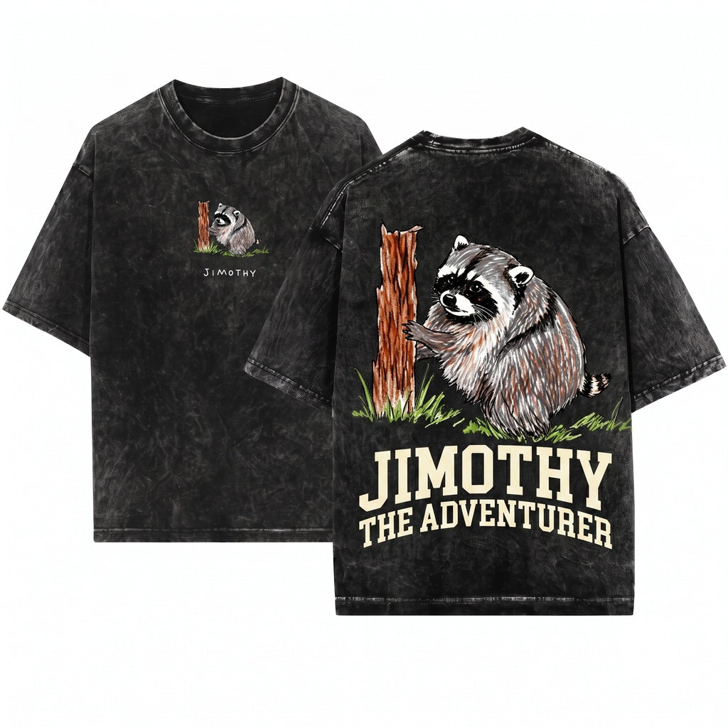 Jimothy Raccoon Seattle Short Spine Viral Meme Funny Animal Lover Unisex Wash T-Shirt
