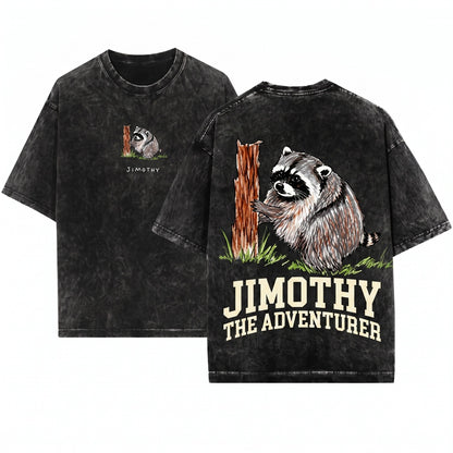 Jimothy Raccoon Seattle Short Spine Viral Meme Funny Animal Lover Unisex Wash T-Shirt