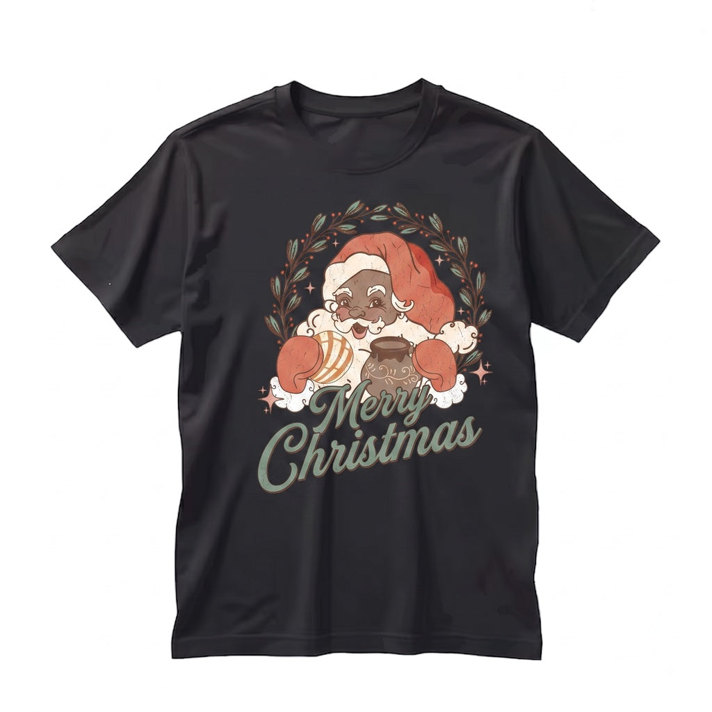 Vintage Feliz Navidad Mexican Santa Christmas Retro Graphic Apparel Unisex TShirt