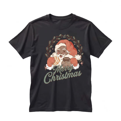 Vintage Feliz Navidad Mexican Santa Christmas Retro Graphic Apparel Unisex TShirt