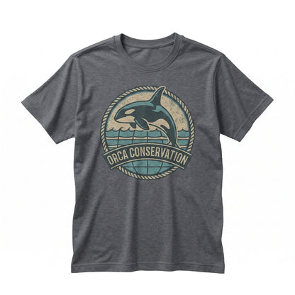 Embroidered Orca Whale Waves Ocean Beach Pacific Northwest Seattle Summer Oversized Gifts for Women Unisex TShirt