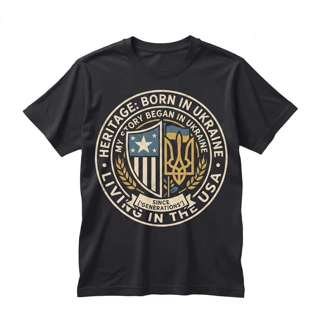 Ukrainian American Flag Heritage Roots Symbol Ukraine Support Country Pride Gift for Dad Mom Friends Unisex TShirt