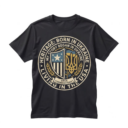 Ukrainian American Flag Heritage Roots Symbol Ukraine Support Country Pride Gift for Dad Mom Friends Unisex TShirt