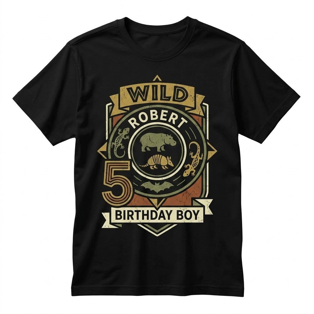 Personalized Creature Adventure Birthday Present, Custom Wildlife Theme Family Vacation Top, Unisex TShirt