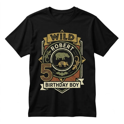 Personalized Creature Adventure Birthday Present, Custom Wildlife Theme Family Vacation Top, Unisex TShirt
