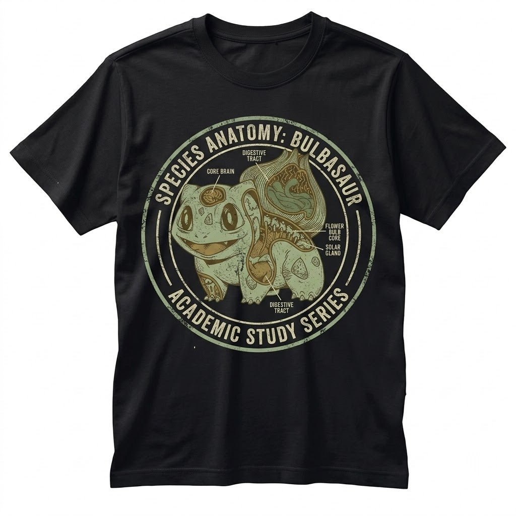 Vintage Grass Monster Anatomy Graphic Sleeveless Retro Japanese Anime Streetwear Y2K Unisex TShirt