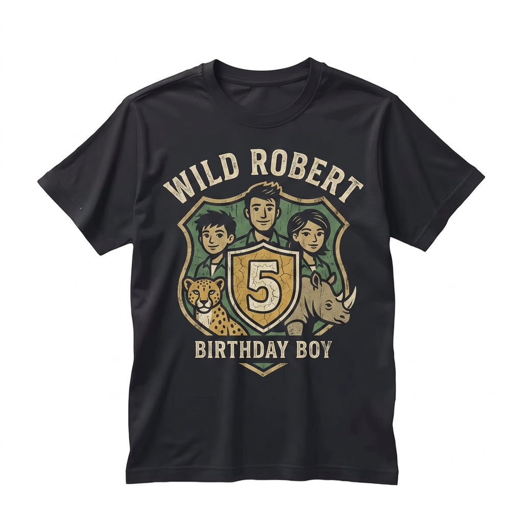 Personalized Creature Adventure Birthday Present, Custom Wildlife Theme Family Vacation Top, Unisex TShirt