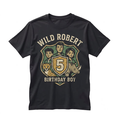 Personalized Creature Adventure Birthday Present, Custom Wildlife Theme Family Vacation Top, Unisex TShirt