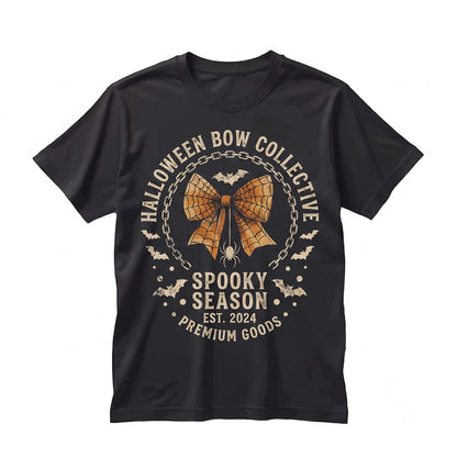 Coquette Halloween Bat Bows Spooky Autumn Fall Ribbons Girly Thanksgiving Unisex TShirt