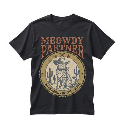 Cowboy Cat Meowdy Partner Vintage Ranch Western Graphic Kitten Lover Gift Apparel Unisex TShirt
