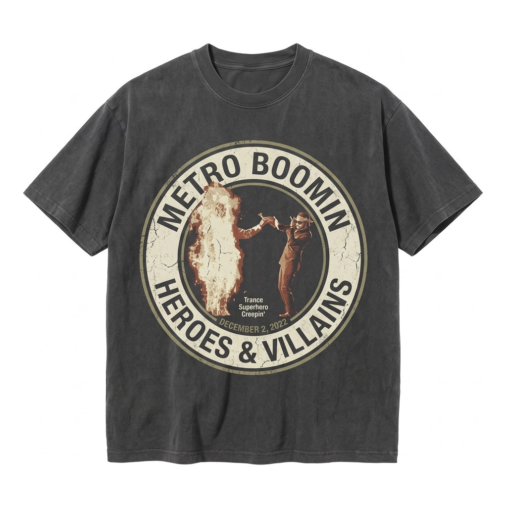 Metro Boomin Heroes & Villains Album Graphic Hip Hop Rap Producer Merch Vintage Streetwear Concert Holiday Apparel Unisex TShirt