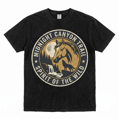 Vintage Moonlight Horse Western Cowboy Rodeo Country Rustic Mustang Graphic Gift Unisex TShirt