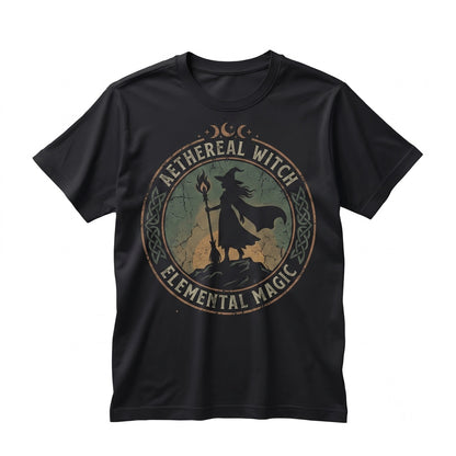 Watercolor Witch Silhouette Mystical Art Magical Halloween Graphic Gift Unisex TShirt