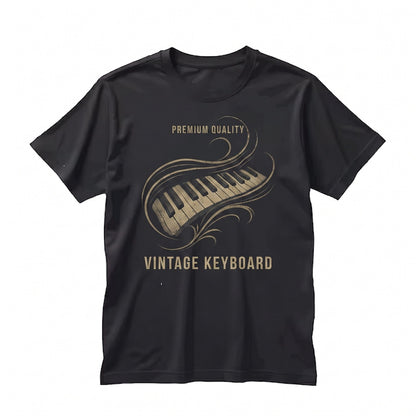 Piano Keyboard Faux Gold Print Classical Music Apparel Unisex TShirt