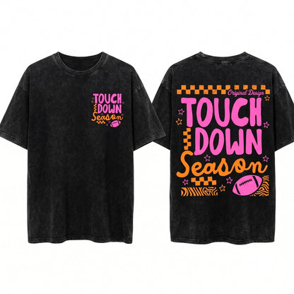 Touchdown Football Season Game Day Team Spirit Graphic Mom Unisex Wash T-Shirt