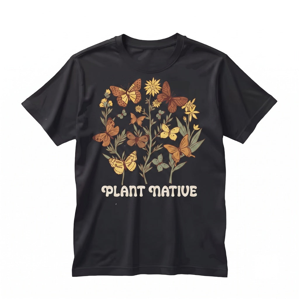 Plant Native Butterfly Gardening Wildflower Eco Friendly Pollinator Nature Lover Gift Unisex TShirt
