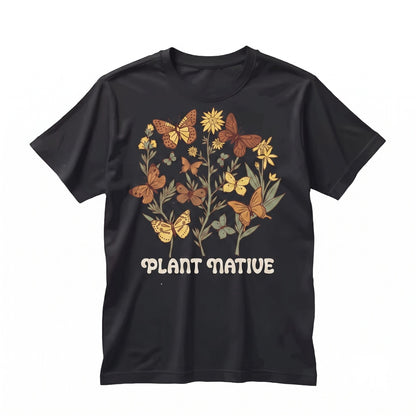 Plant Native Butterfly Gardening Wildflower Eco Friendly Pollinator Nature Lover Gift Unisex TShirt