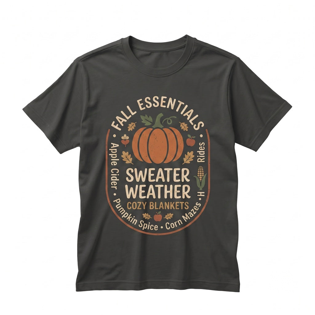 Fall Vibes Pumpkin Spice Sweatshirt, Cute Autumn Crewneck Sweater, Apple Cider Cozy Unisex TShirt