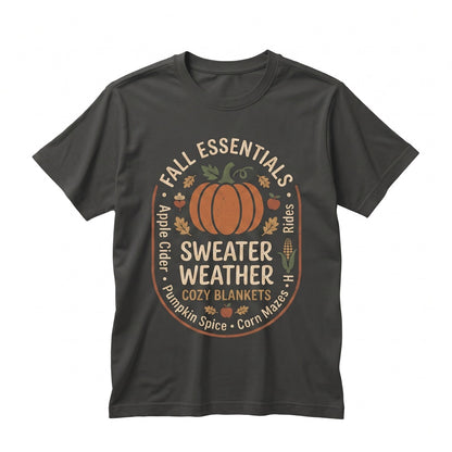 Fall Vibes Pumpkin Spice Sweatshirt, Cute Autumn Crewneck Sweater, Apple Cider Cozy Unisex TShirt