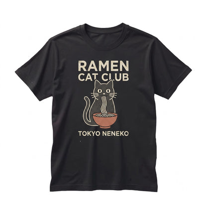 Black Cat Ramen Graphic Funny Japanese Noodle Vintage Foodie Gift Unisex TShirt