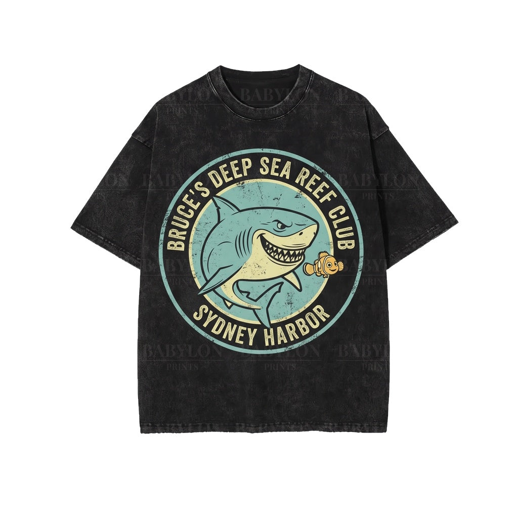 Oversized Clownfish Ocean Bruce Shark Magic Kingdom Family Vacation Graphic Apparel, Unisex TShirt