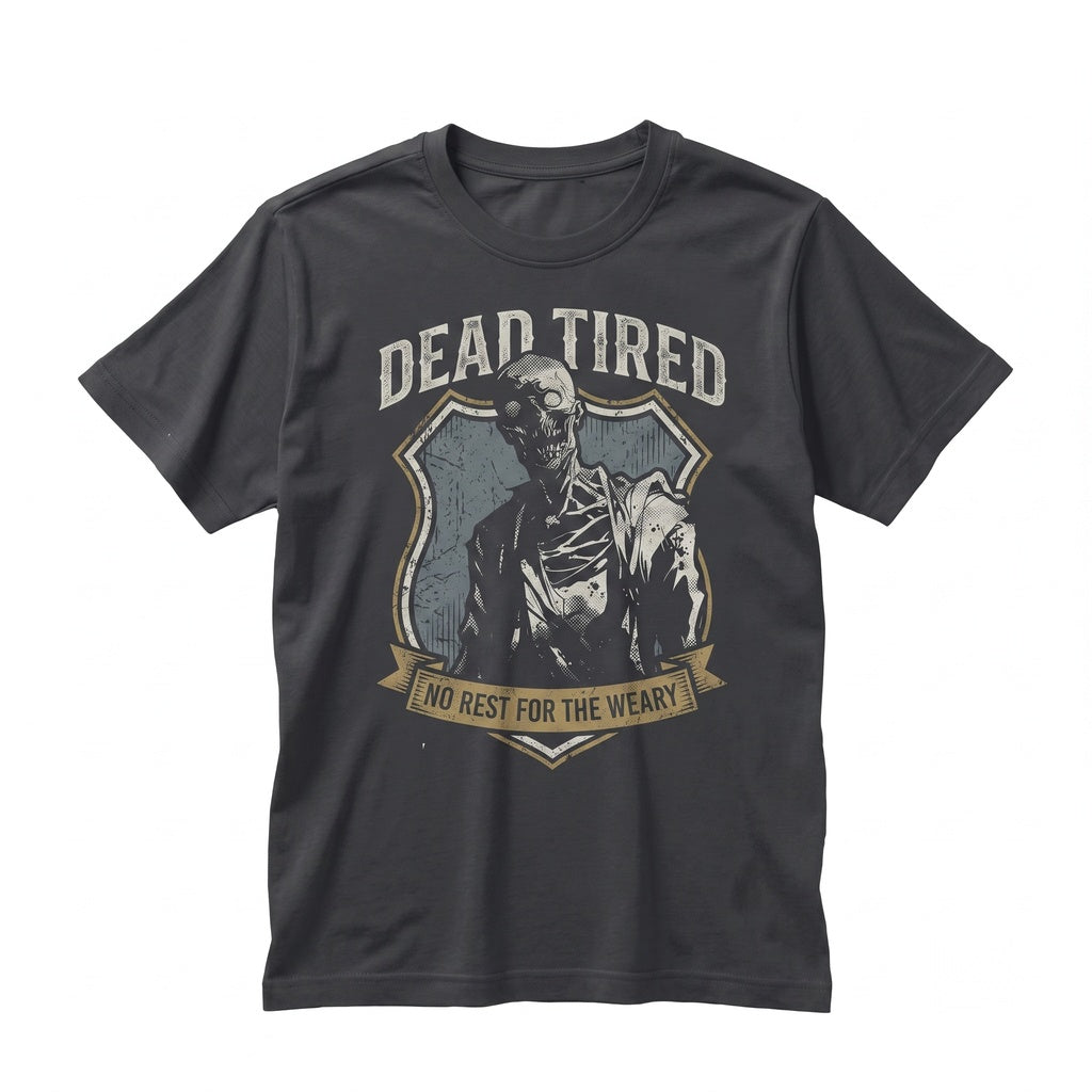 Dead Tired Zombie Graphic Vintage Gothic Horror Undead Retro Distressed Apparel Unisex TShirt