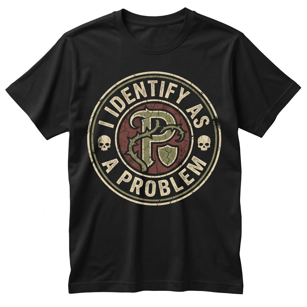 I Identify As A Problem Sarcastic Funny Saying Humorous Birthday Christmas Gifts For Him Her Unisex TShirt