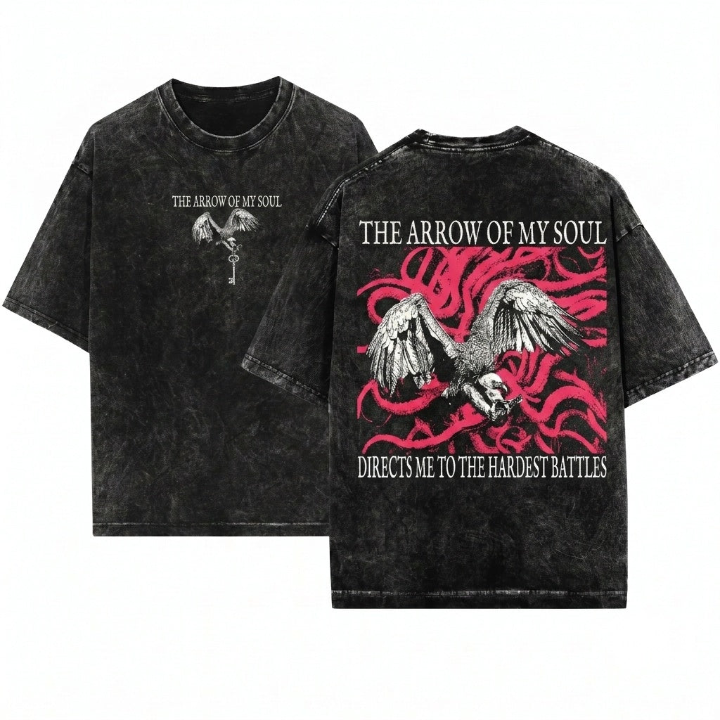 The Arrow of My Soul Vintage Japanese Vulture Unisex Wash T-Shirt