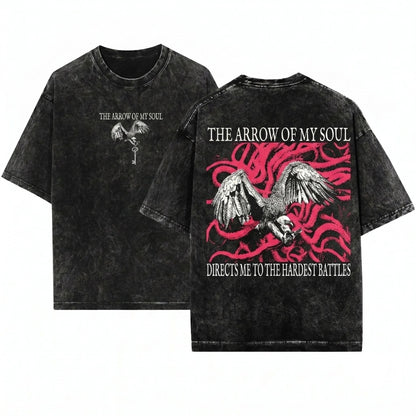 The Arrow of My Soul Vintage Japanese Vulture Unisex Wash T-Shirt