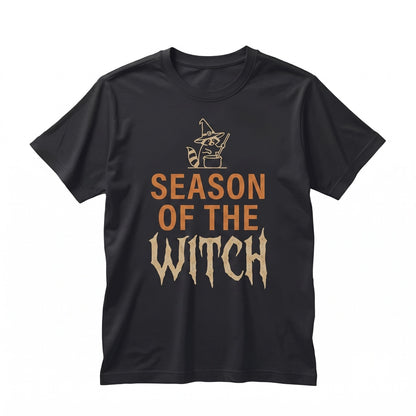 Spooky Halloween Raccoon Witch Hat Cauldron Fall Graphic Crewneck Sweatshirt Unisex TShirt