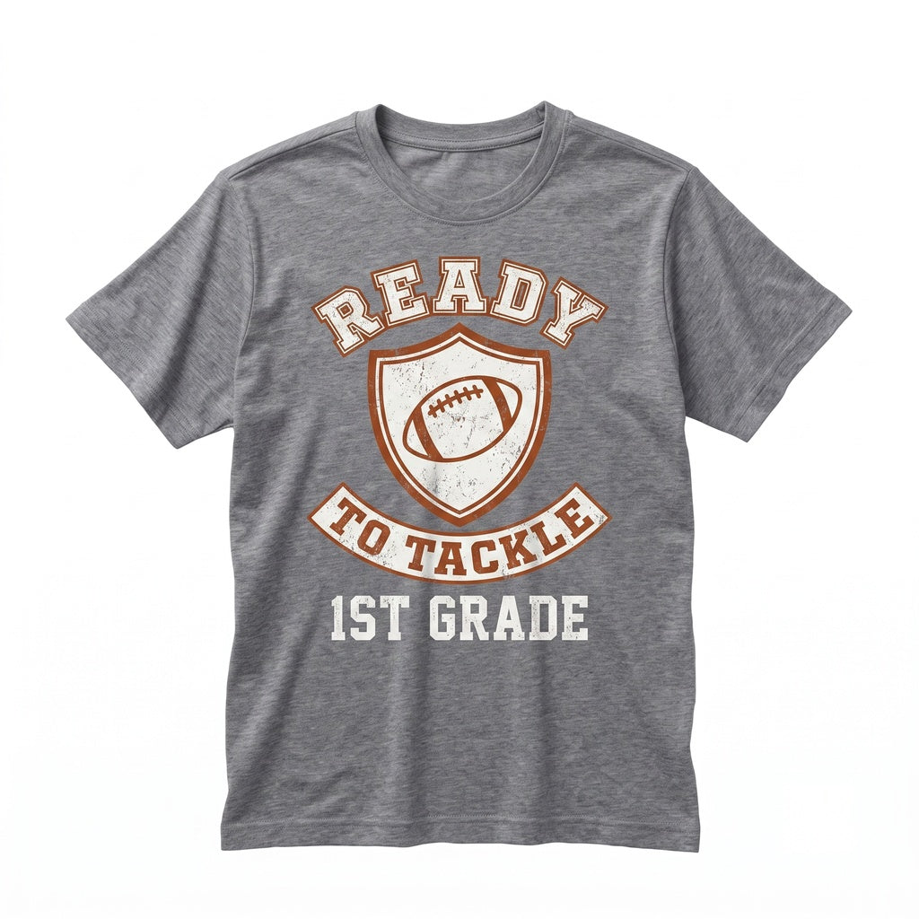 First Grade Football Back to School Sports Graphic Apparel for Kids Unisex TShirt