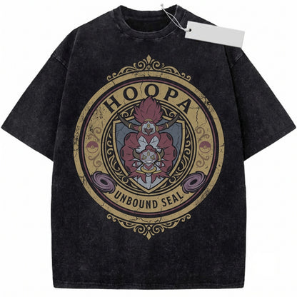 Vintage Oversized Anime Graphic Hoopa Garment Dyed Mineral Wash Mythical Djinn Unisex TShirt