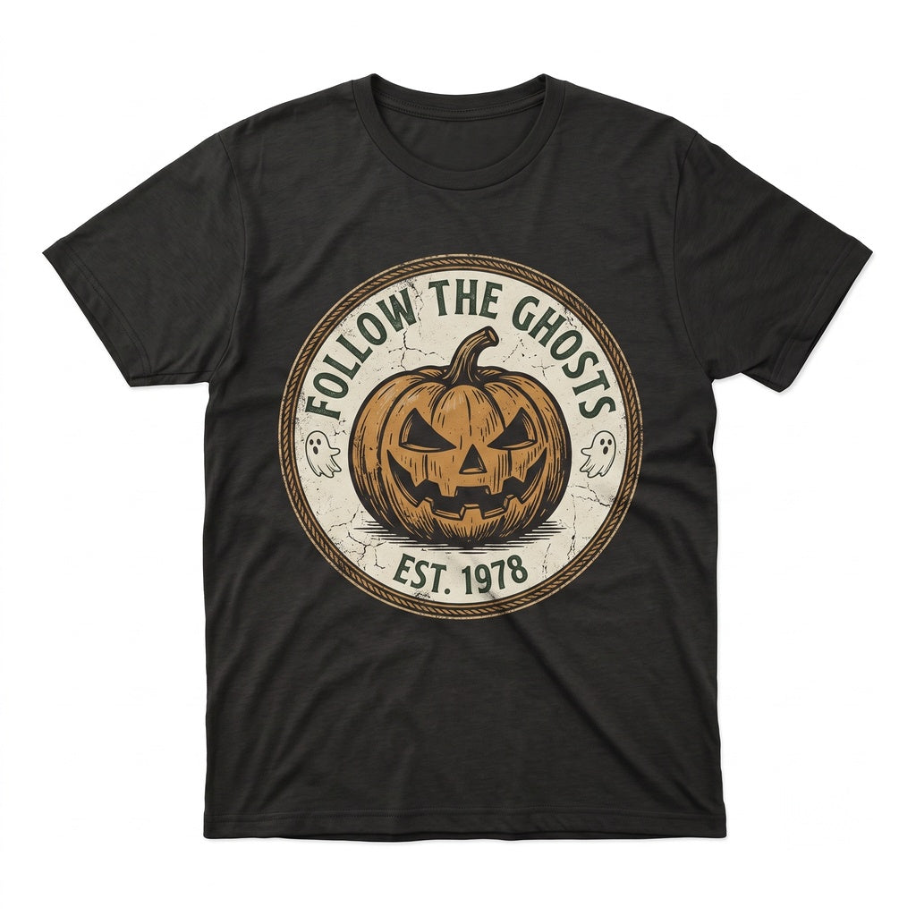 Haunted Pumpkin Patch Cute Ghost Graphic Autumn Seasonal Sweatshirt Unisex TShirt