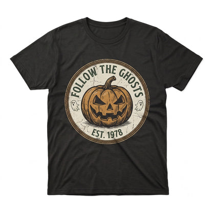 Haunted Pumpkin Patch Cute Ghost Graphic Autumn Seasonal Sweatshirt Unisex TShirt