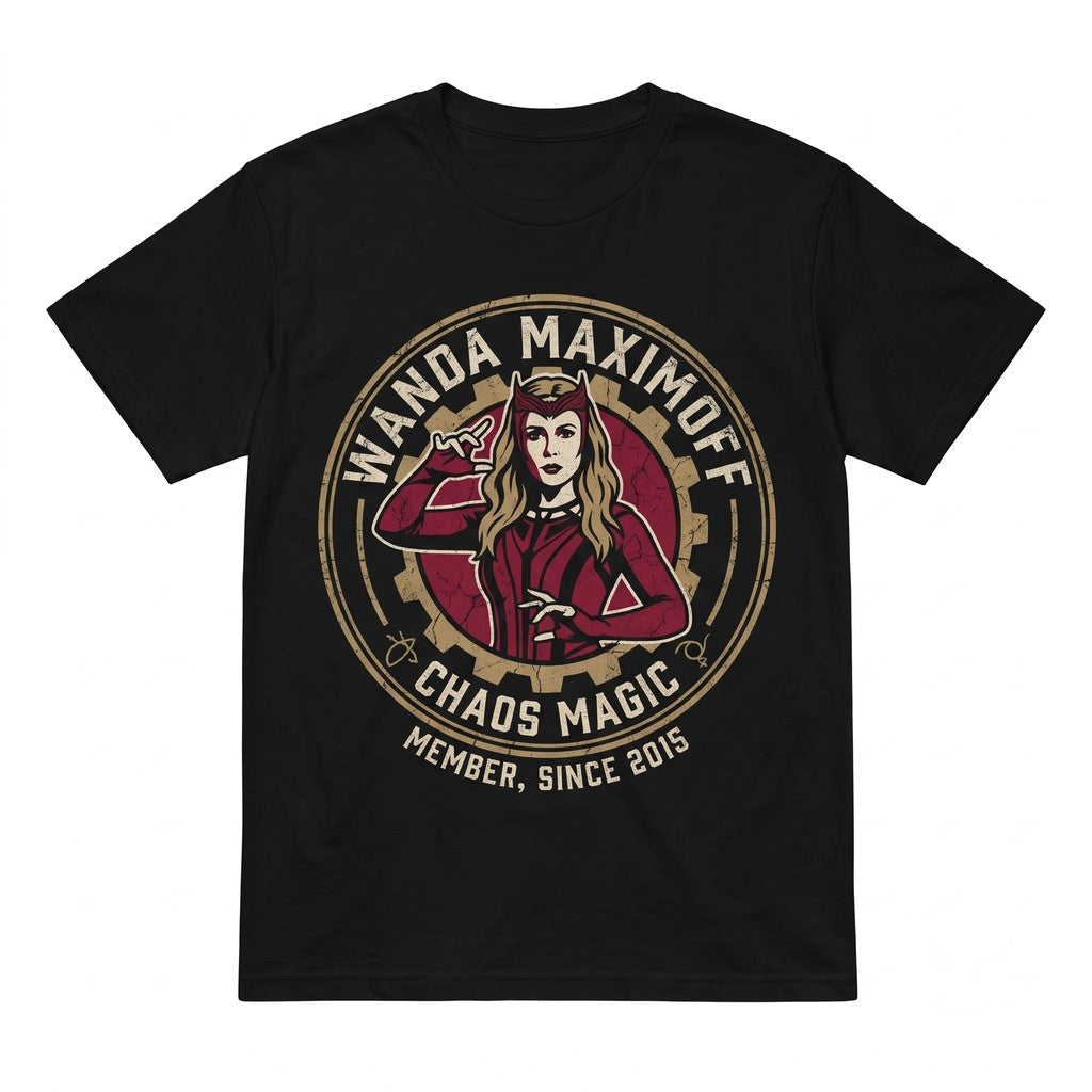 Wanda Maximoff Fan Art Vintage 90s Graphic Retro Movie Style Red Magic Sorceress Apparel Gift for Men Women Unisex TShirt