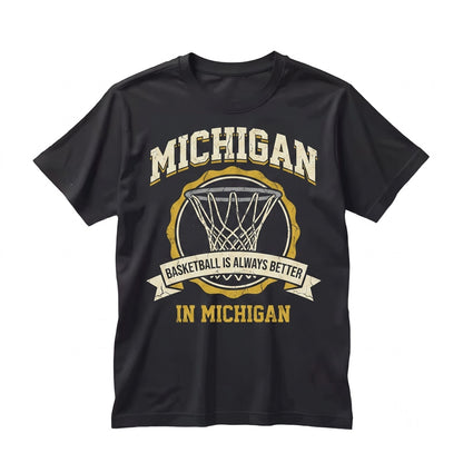Vintage Michigan Basketball Graphic Minimalist Streetwear Hoops Unisex TShirt