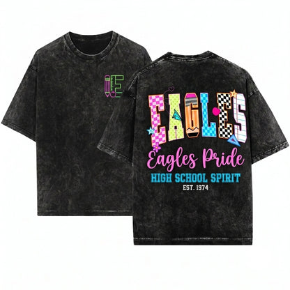Personalized Eagles School Mascot Teacher Student Matching Apparel Unisex Wash T-Shirt
