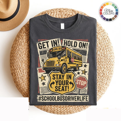Funny School Bus Driver Life Transportation Student Safety Worker Gift Chaotic Route Humor Graphic Apparel for Men Women Unisex