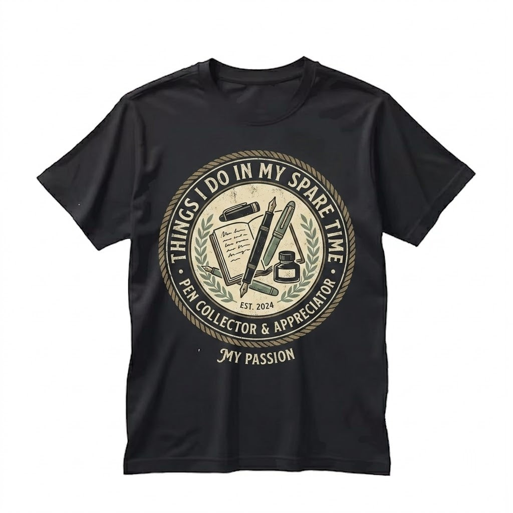 Fountain Pen Things I Do In My Spare Time Writer Stationery Gift Dark Academia Journaling Graphic Unisex TShirt