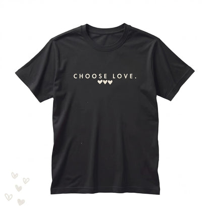 Choose Love Minimalist Heart Graphic Soft Cotton Crewneck Short Sleeve Top Unisex TShirt