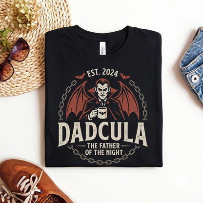 Dadcula Halloween Vintage Vampire Mens Matching Spooky Graphic Pullover Crewneck Unisex TShirt