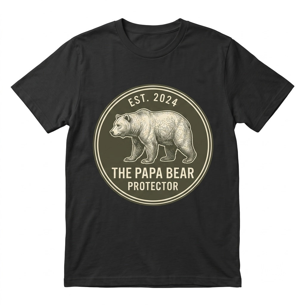 Rustic Vintage Papa Bear Graphic Apparel for Dad, Unisex TShirt