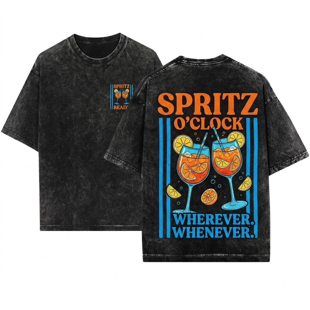 Feelin Spritzy Cocktail Vacation Club Summer Spritz Unisex Wash T-Shirt