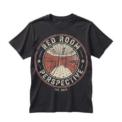 Haunted Mountain Hotel Creepy Red Bathroom Vintage Horror Movie Graphic Print Unisex TShirt