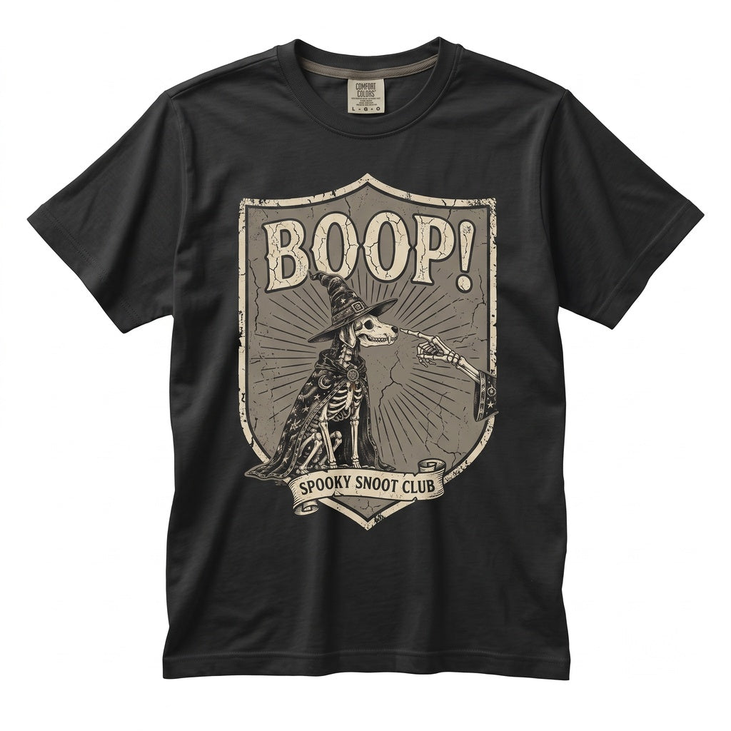 Spooky Dog Boop Skeleton Halloween Party Fall Costume Gift Graphic Long Sleeve Unisex TShirt