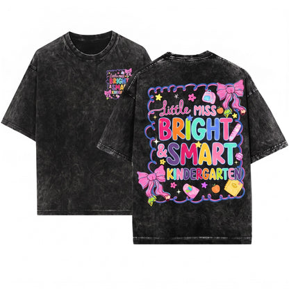 Coquette Back To School Kids Kindergarten Pre-K Elementary Grade Graphic Top Unisex Wash T-Shirt