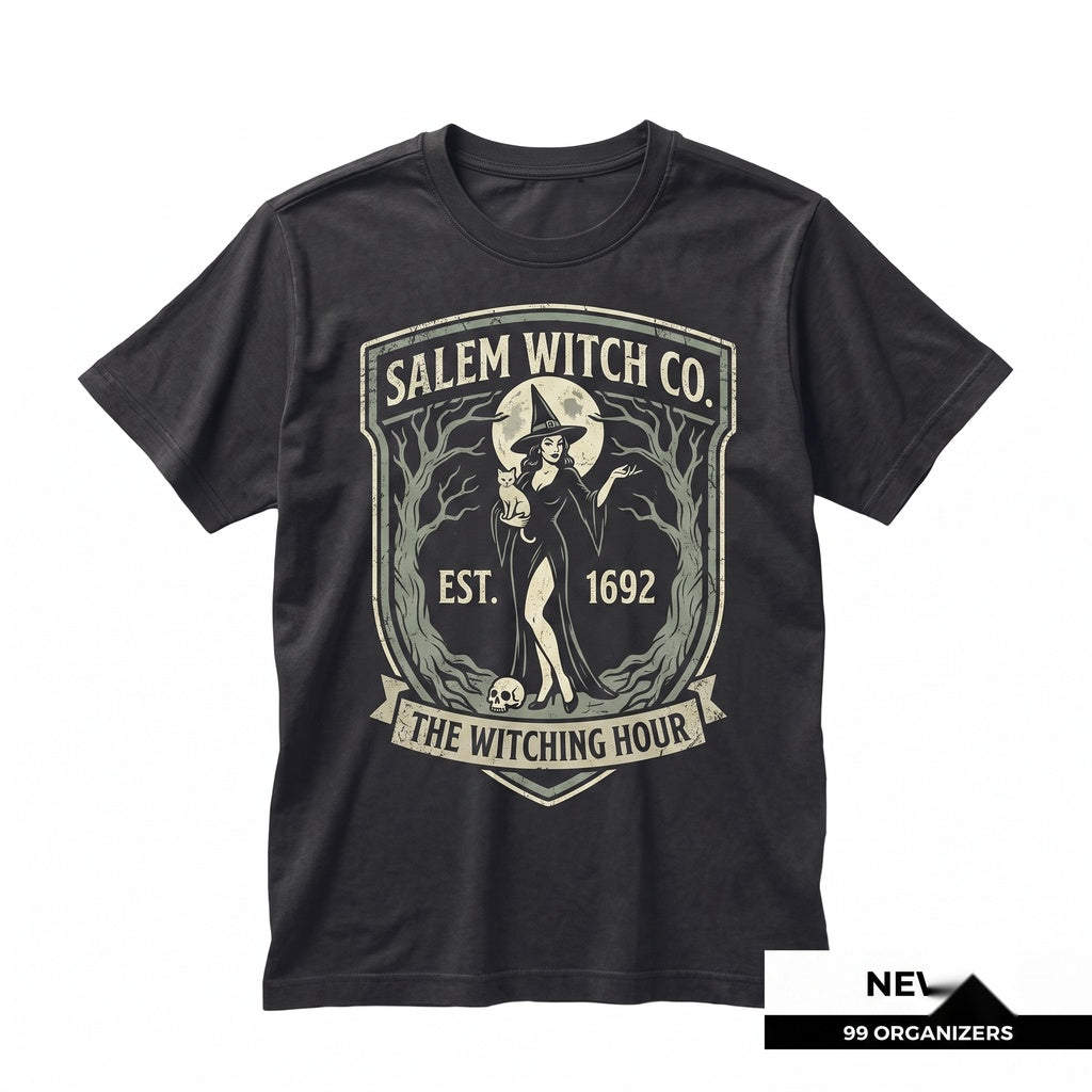 Full Moon Vintage Halloween Graphic Retro Spooky Fall Witchy Black Cat Gift Unisex TShirt