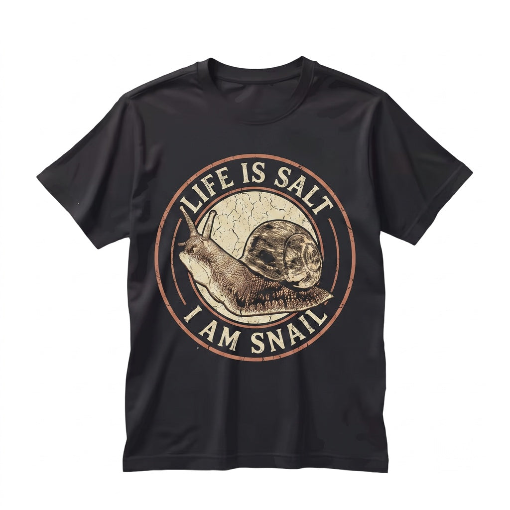Life Is Salt I Am Snail Graphic Humor Retro Aesthetic Apparel Unisex TShirt