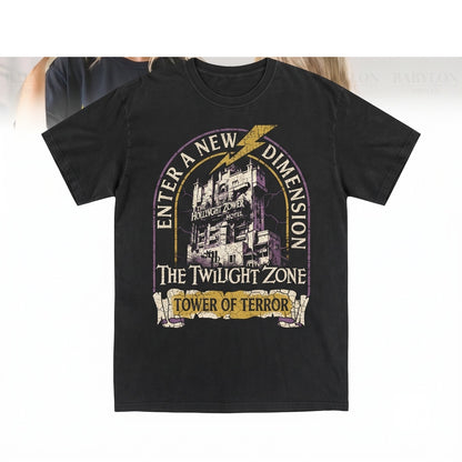 Retro Mystery Elevator Theme Park Destination Front Back Graphic Apparel Unisex TShirt
